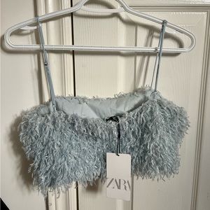 Zara fluffy crop top.